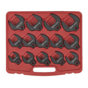 Sealey Crow's Foot Spanner Set 14pc 1/2"Sq Drive Metric AK59831 Sealey - Dynamic Drive