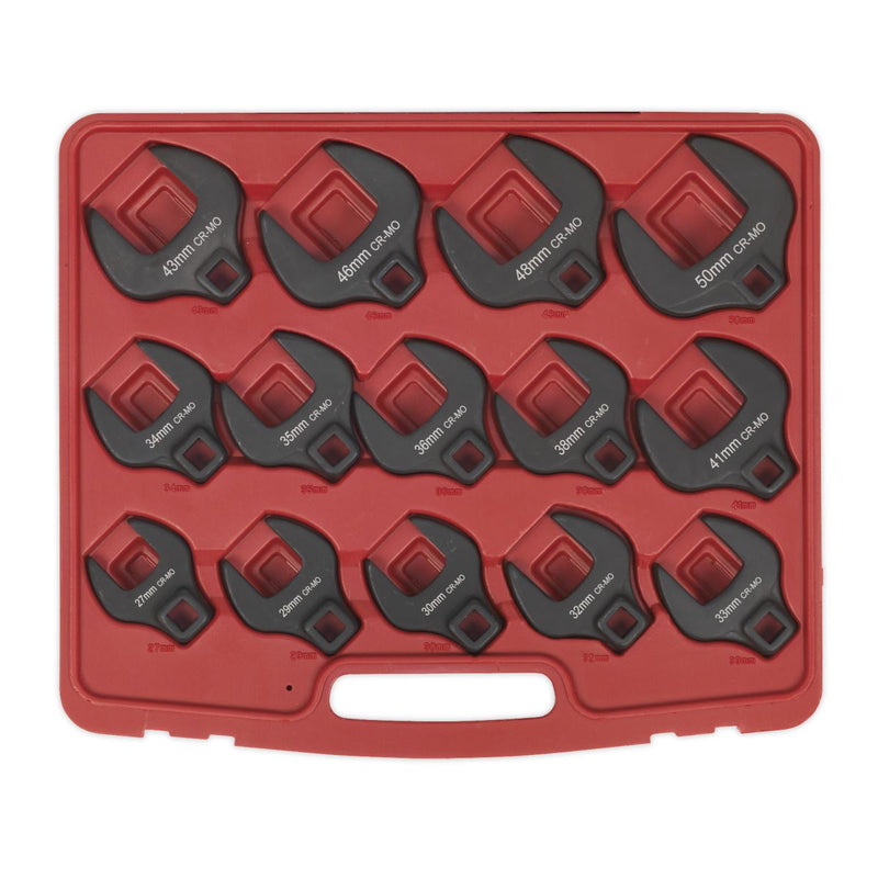 Sealey Crow's Foot Spanner Set 14pc 1/2"Sq Drive Metric AK59831 Sealey - Dynamic Drive