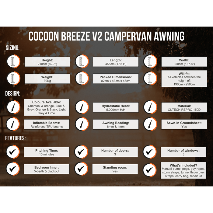 Olpro Cocoon Breeze v2 Campervan Awning Olpro - Dynamic Drive