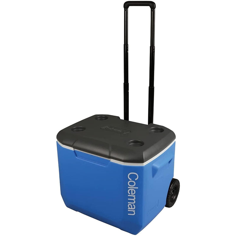 Coleman Blue 60QT Tricolour Wheeled Camping Cooler Coleman - Dynamic Drive