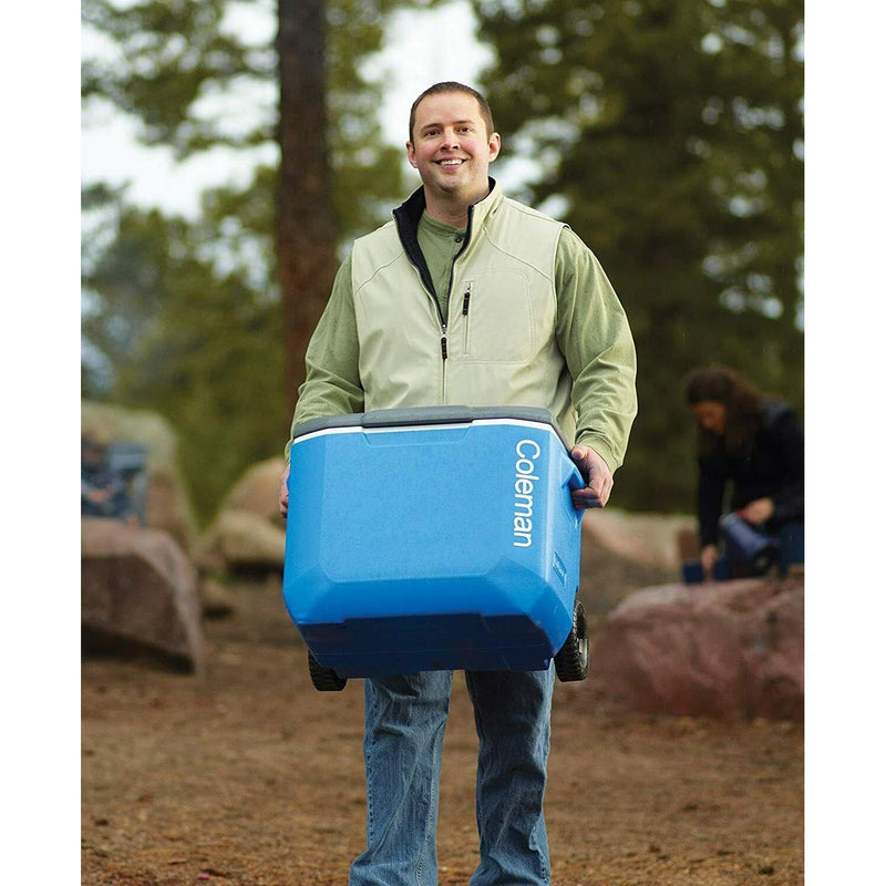 Coleman Blue 60QT Tricolour Wheeled Camping Cooler Coleman - Dynamic Drive