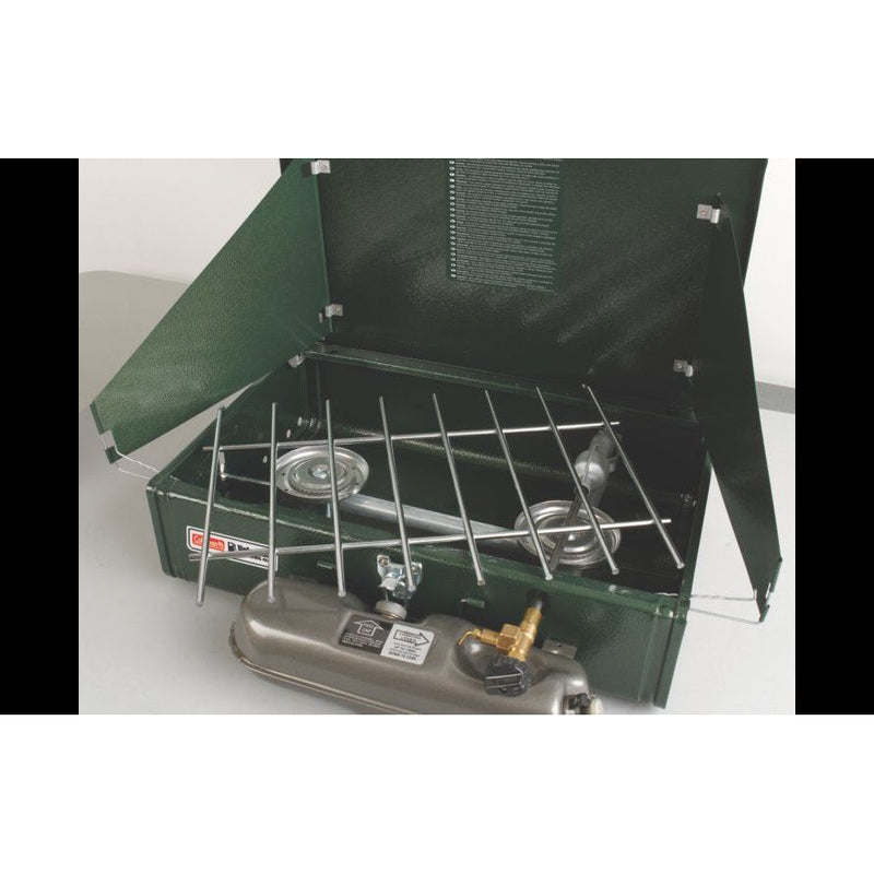 Coleman Dual Fuel Unleaded Stove 2 Burner Camping Cooking Caravan Motorhome Coleman  - Dynamic Drive