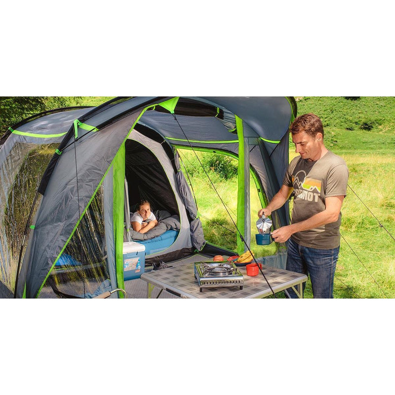 Coleman Tunnel Tent Meadowood 4 Person Black Out Bedrooms Grey Camping Garden Coleman - Dynamic Drive