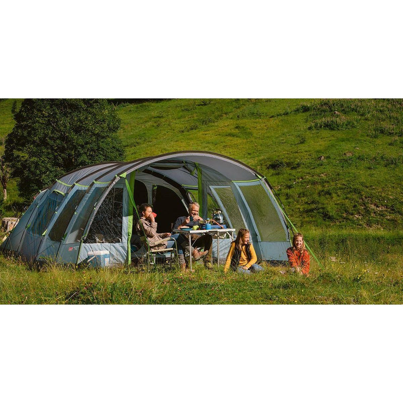 Coleman Tunnel Tent Meadowood 6L 6 Person Black Out Bedrooms Grey Camping Garden Coleman - Dynamic Drive