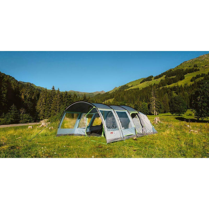 Coleman Tunnel Tent Meadowood 6L 6 Person Black Out Bedrooms Grey Camping Garden Coleman - Dynamic Drive
