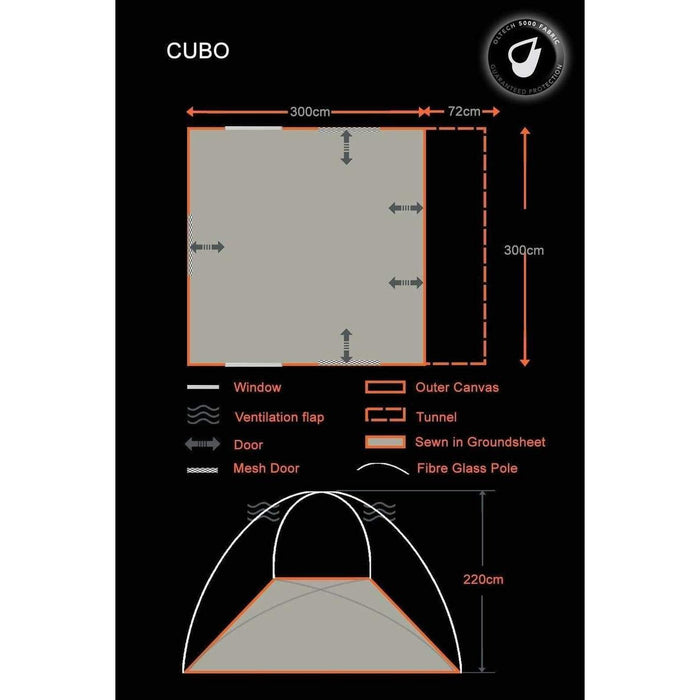 Olpro Cubo v2 - Campervan awning (Fibreglass Poles) Olpro - Dynamic Drive
