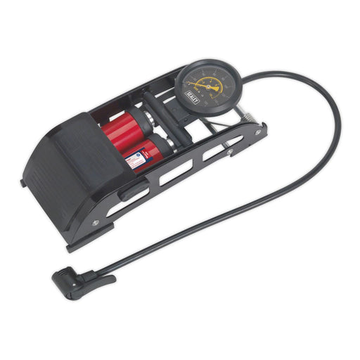 Sealey Foot Pump Twin Barrel FP6 Sealey - Dynamic Drive