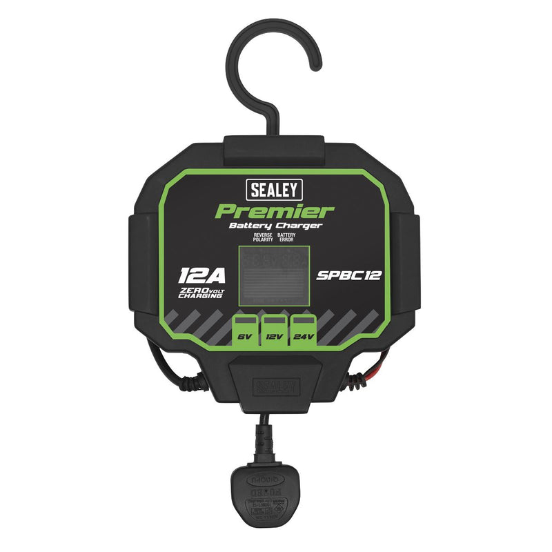 Sealey Premier Battery Charger 12A Fully Automatic SPBC12 Sealey  - Dynamic Drive