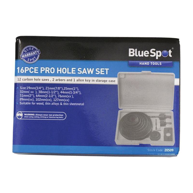 Bluespot Tools Multi Holesaw Set, 16 Piece 19-127mm BlueSpot Tools - Dynamic Drive