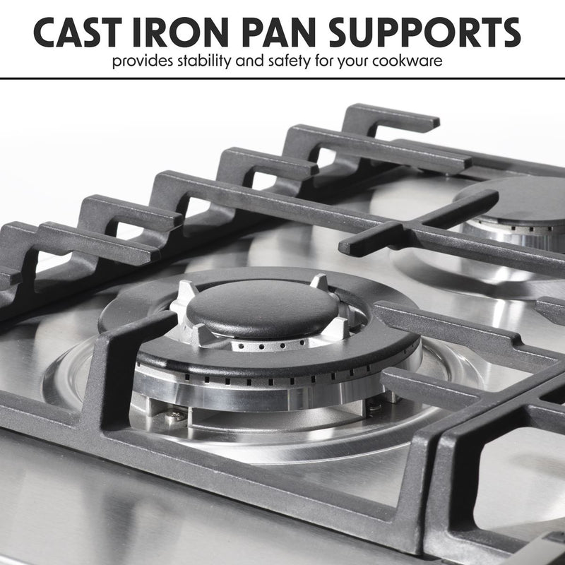 Baridi Gas Hob with 4 Cooking Zones 60cm - Stainless Steel DH225 Baridi - Dynamic Drive