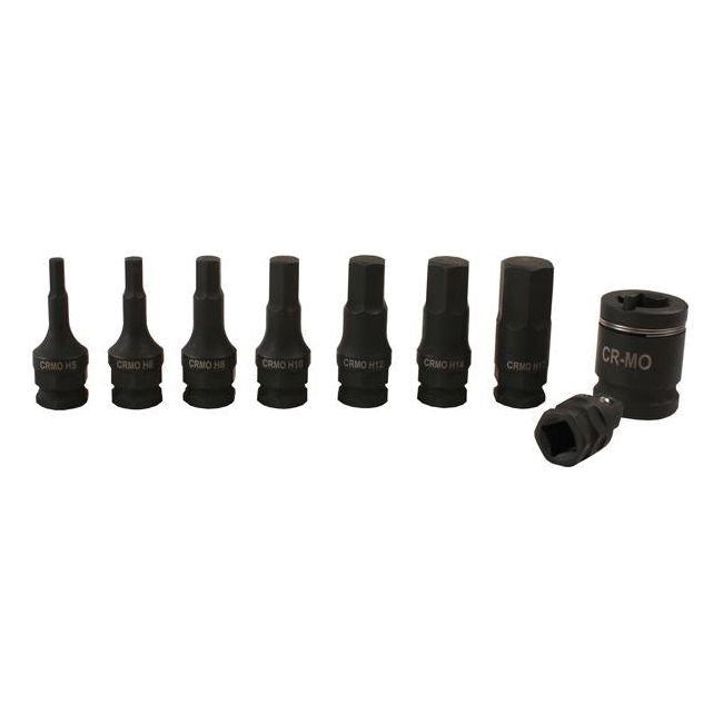 Laser Dual Drive Hex Impact Bit Socket Set 9pc 7977 Laser - Dynamic Drive