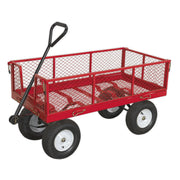Sealey Platform Truck with Sides Pneumatic Tyres 450kg Capacity CST806 Sealey - Dynamic Drive