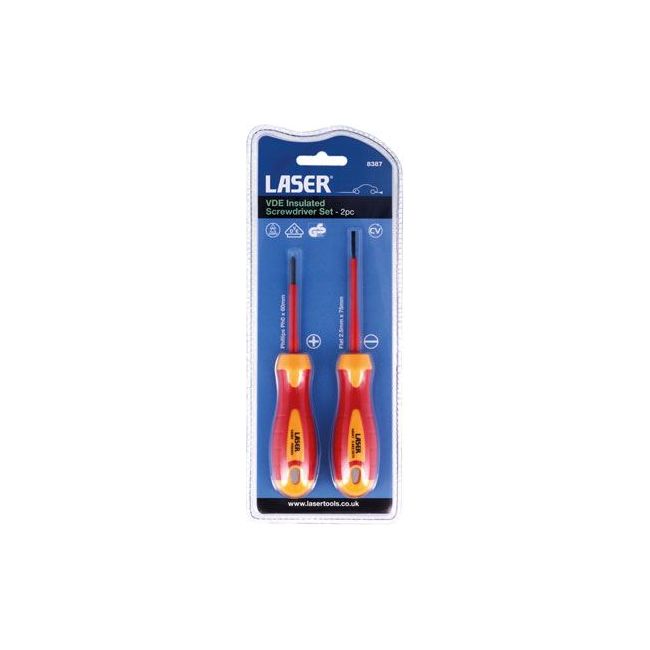 Laser VDE Insulated Screwdriver Set 2pc 8387 Laser - Dynamic Drive