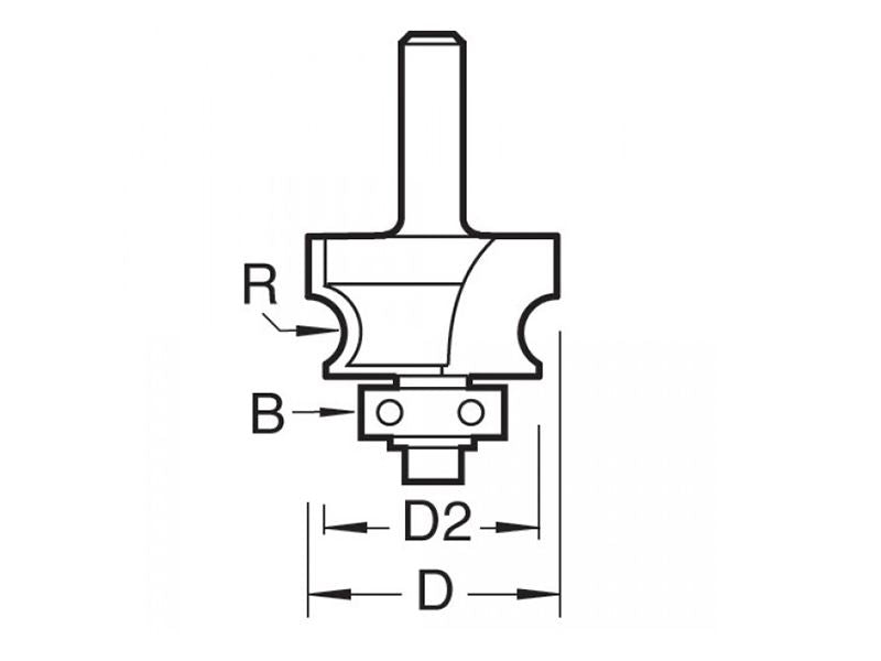 Trend 9/72 x 1/4 TCT Bearing Guided Corner Bead Cutter 4.8 Radius Trend - Dynamic Drive