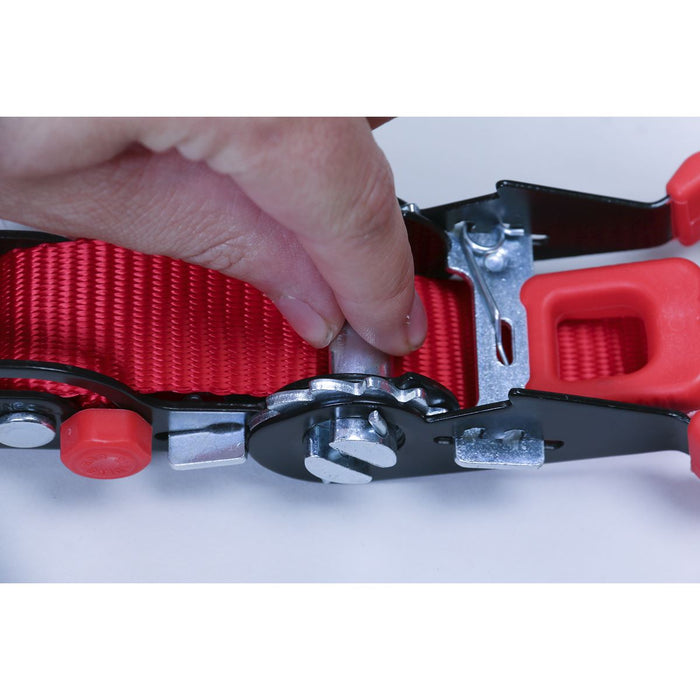 Sealey Slide Ratchet Tie Down 32mm x 3m Polyester Webbing with S-Hooks 1200kg Br Sealey - Dynamic Drive