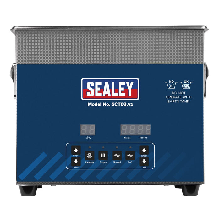 Sealey Ultrasonic Parts Cleaning Tank 3L SCT03 Sealey - Dynamic Drive