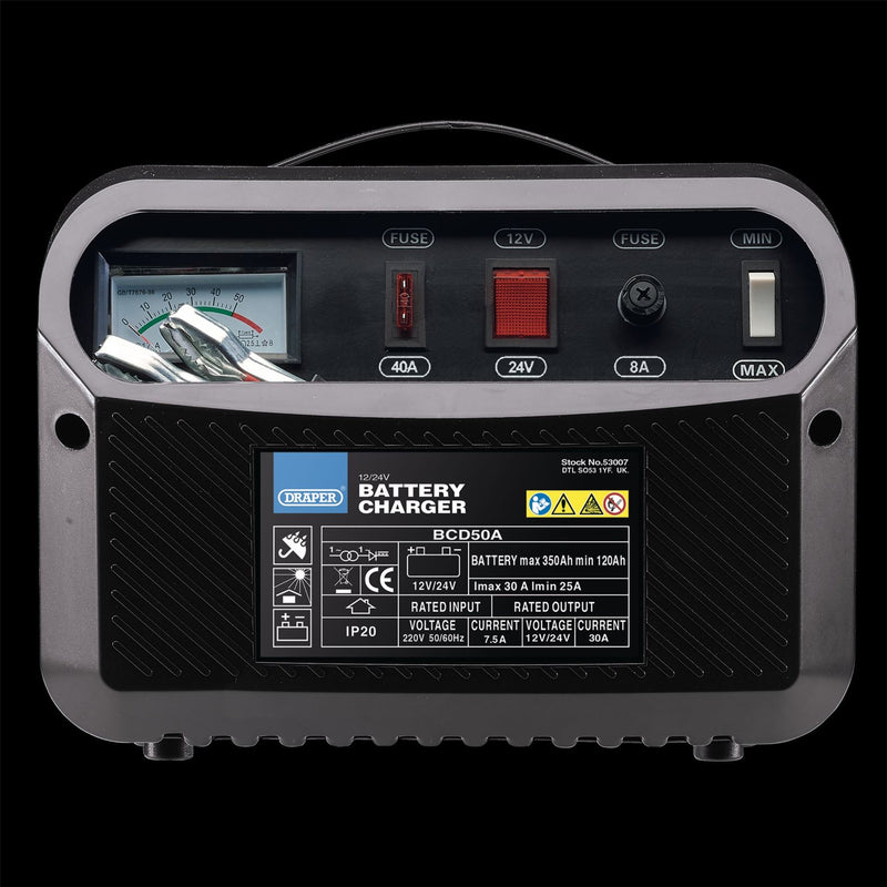 Draper 12/24V 120-350A Battery Charger 53007 Draper - Dynamic Drive