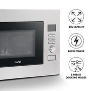 Baridi Integrated Microwave Oven 20L Capacity 900W - Stainless Steel Baridi - Dynamic Drive