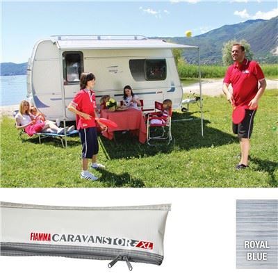Fiamma Caravan Caravanstore XL 440 4.4M Awning Grey Bag Royal Blue Canvas Fiamma  - Dynamic Drive