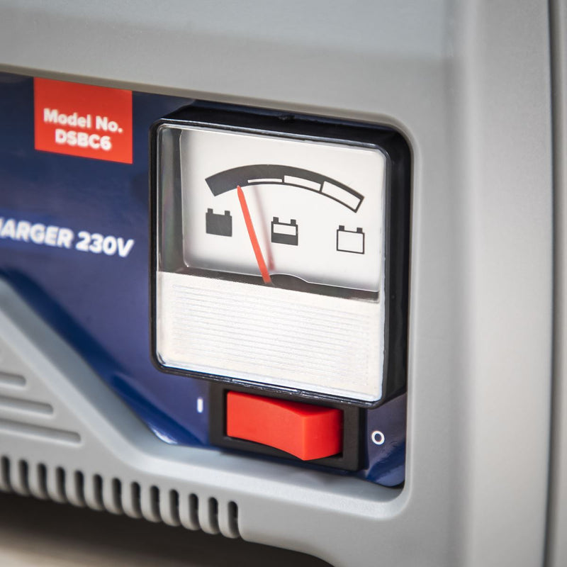 Sealey DSBC6 Battery Charger 12V 6Amp 230V Automatic Car / Bike / Van 20-80Ah Sealey  - Dynamic Drive