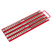 Sealey Socket Rail Tray Red 1/4" 3/8" & 1/2"Sq Drive AK271 Sealey  - Dynamic Drive