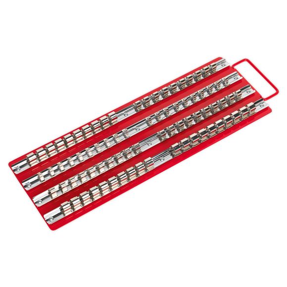 Sealey Socket Rail Tray Red 1/4" 3/8" & 1/2"Sq Drive AK271 Sealey  - Dynamic Drive