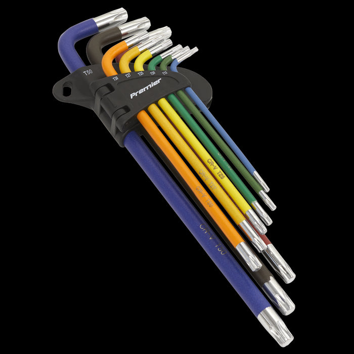 Sealey TWIN PACK EXTRA LONG Ball-End Allen Hex Key & TORX TRX Star Set Coloured Sealey  - Dynamic Drive