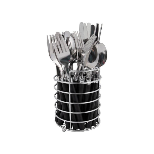 Bo-Camp Cutlery Set with Basket 24 Pieces 6 Persons Black Bo-Camp - Dynamic Drive