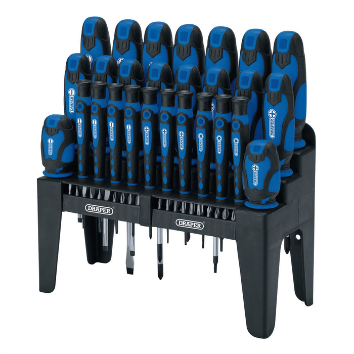 Draper Soft Grip Screwdriver and Bit Set, Blue (47 Piece) 16736 Draper - Dynamic Drive
