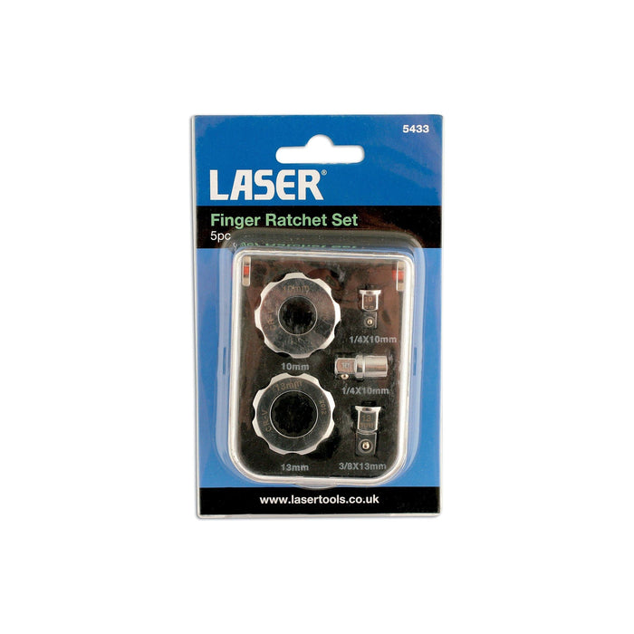 Laser Finger Ratchet Set 1/4"D, 3/8"D 5pc 5433 Laser - Dynamic Drive
