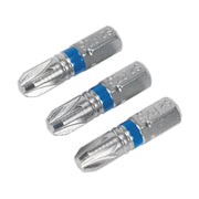 Sealey Power Tool Bit Pozi #3 Colour-Coded S2 25mm Pack O Sealey - Dynamic Drive