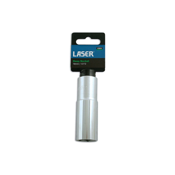 Laser Deep Socket 1/2"D 19mm 1991 Laser - Dynamic Drive