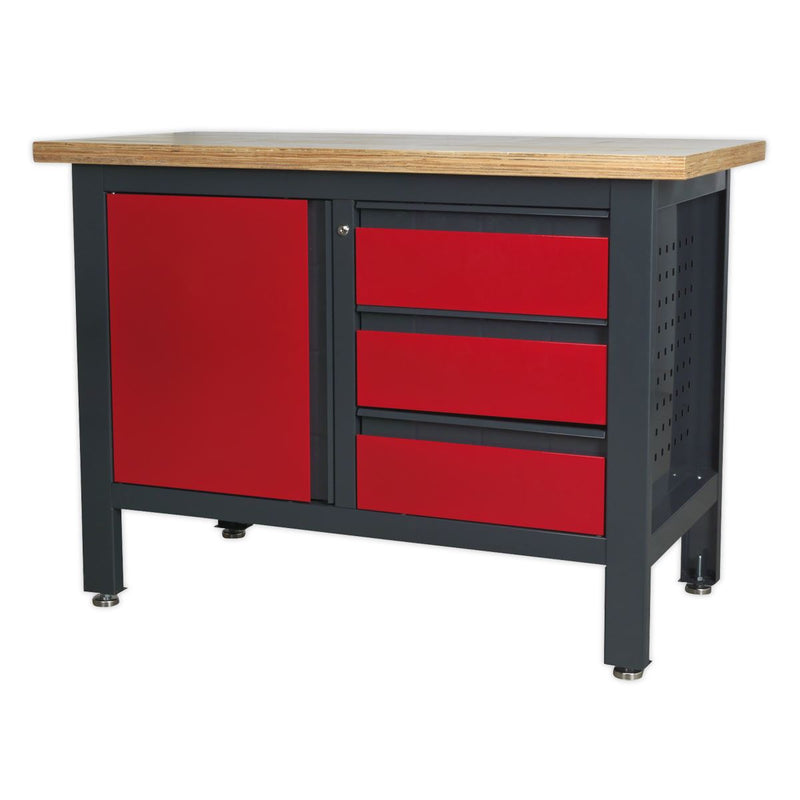 Sealey Workstation with 3 Drawers & Cupboard AP1372B Sealey - Dynamic Drive