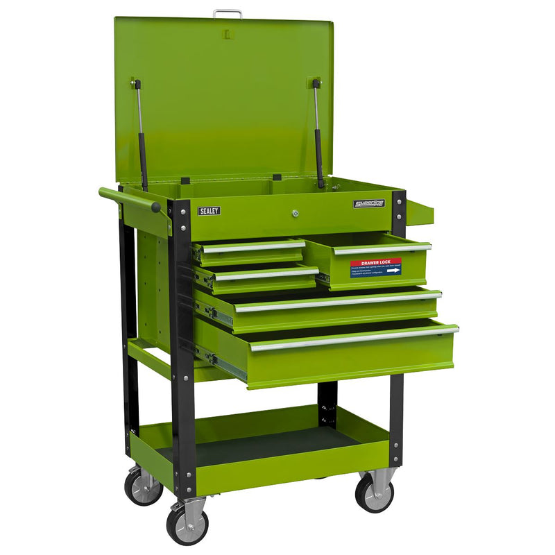 Sealey Heavy-Duty Mobile Tool & Parts Trolley with 5 Drawers and Lockable Top- H Sealey - Dynamic Drive