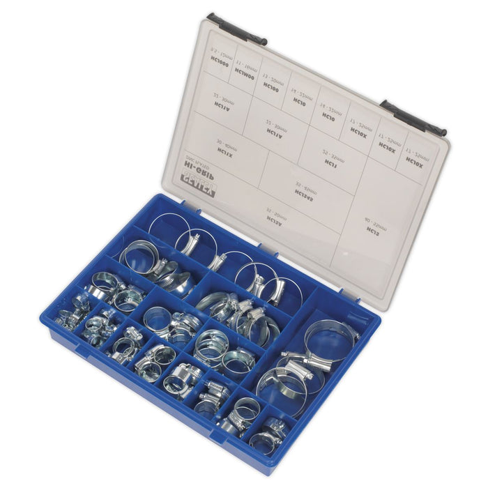 Sealey HI-GRIP Hose Clip Assortment 81pc Sizes 9.5-55mm HCJ85AC Sealey  - Dynamic Drive
