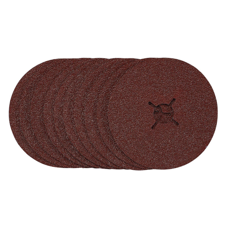 Draper Fibre Sanding Discs, 125mm, 36 Grit, (Pack of 10) 68628 Draper - Dynamic Drive