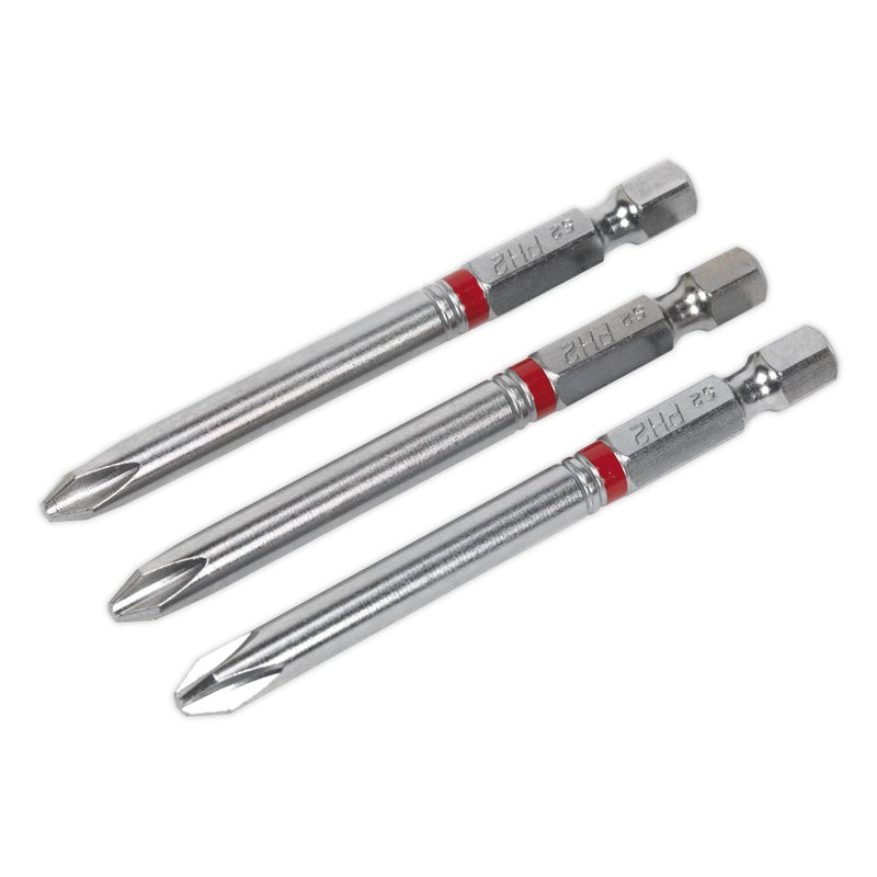 Sealey Power Tool Bit Phillips #2 Colour-Coded S2 75mm Pack of 3 AK210511 Sealey - Dynamic Drive