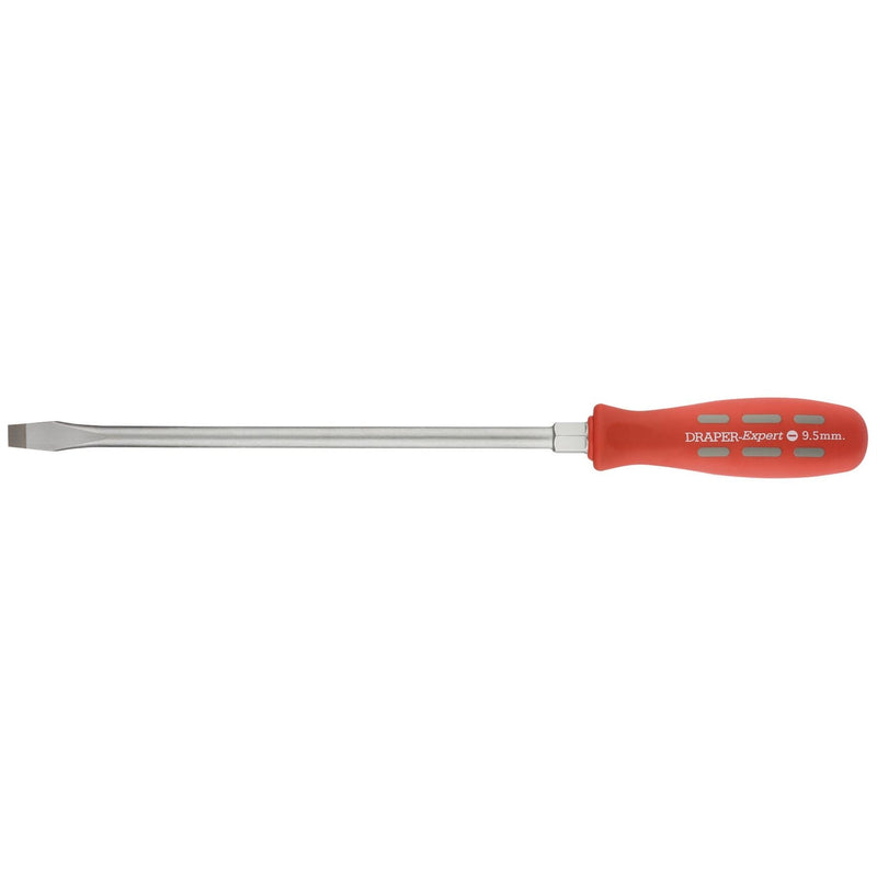 Draper Plain Slot Flared Tip Long Pattern Mechanic's Screwdriver, 9.5 x 250mm Draper - Dynamic Drive