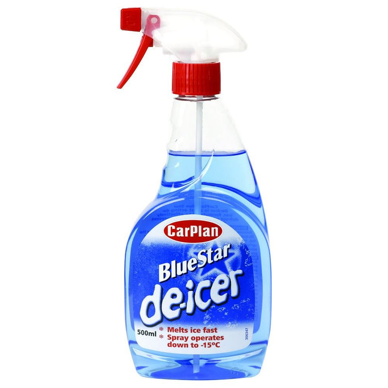 2x CarPlan Blue Star De Icer De-Icer Trigger Spray Winter Car 500ml CarPlan - Dynamic Drive