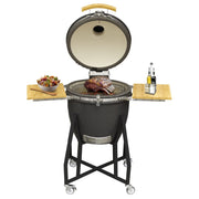 Dellonda Deluxe 22"(56cm) Ceramic Kamado Style BBQ with Wheeled Stand Dellonda - Dynamic Drive