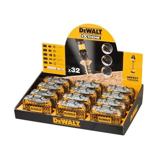 Dewalt Power Tools Display of 12 Flex Torque Impact Bit Sets, 32 Piece DeWALT Power Tools - Dynamic Drive