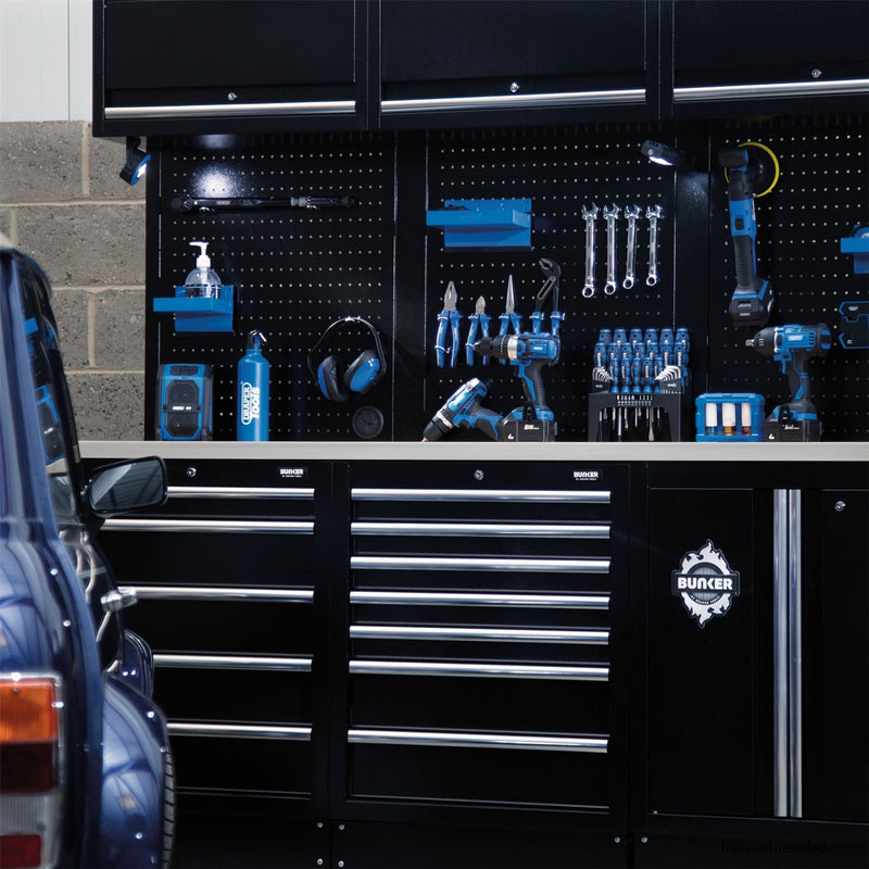 Draper BUNKER Modular Storage Combo with Stainless Steel Worktop (14 Piece) Draper - Dynamic Drive
