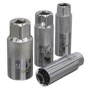 Sealey Spark Plug Socket Set 4pc 3/8" Drive 14mm 16mm 21mm Sockets Thin Wall Sealey  - Dynamic Drive
