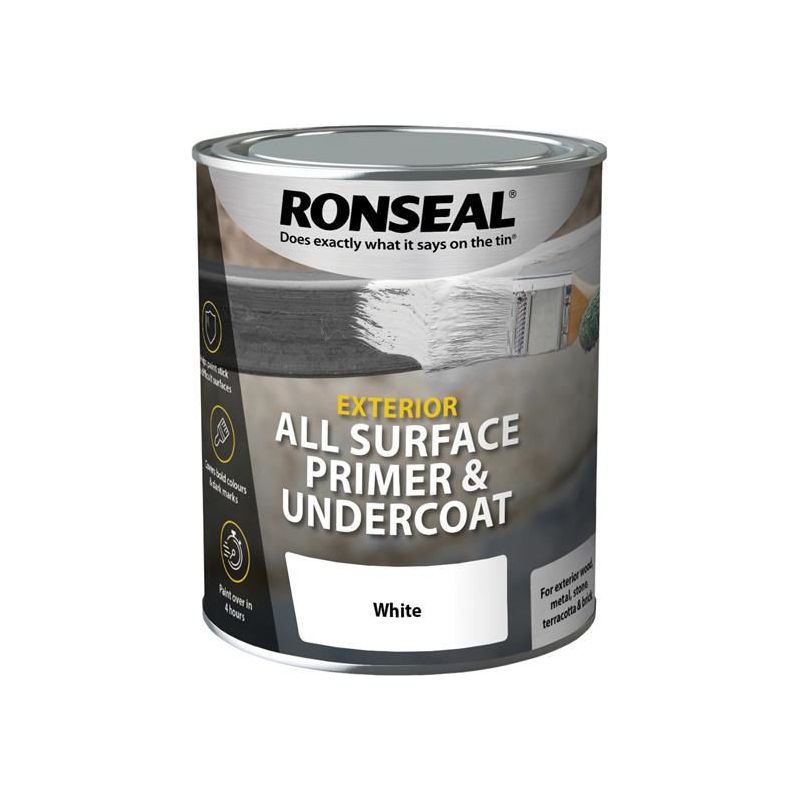 Ronseal All Surface Primer & Undercoat Exterior White 750ml Ronseal - Dynamic Drive