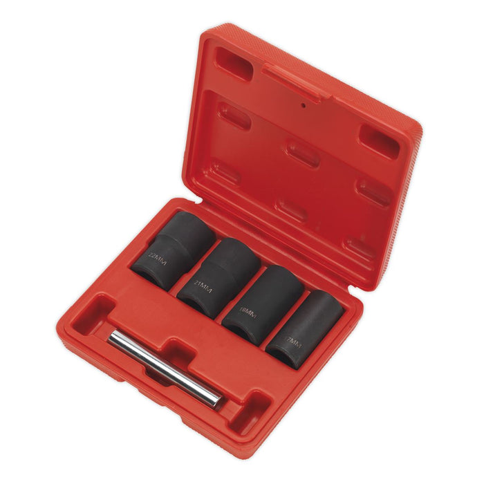 Sealey Locking Wheel Nut Removal Set 5pc 1/2"Sq Drive SX201 Sealey - Dynamic Drive