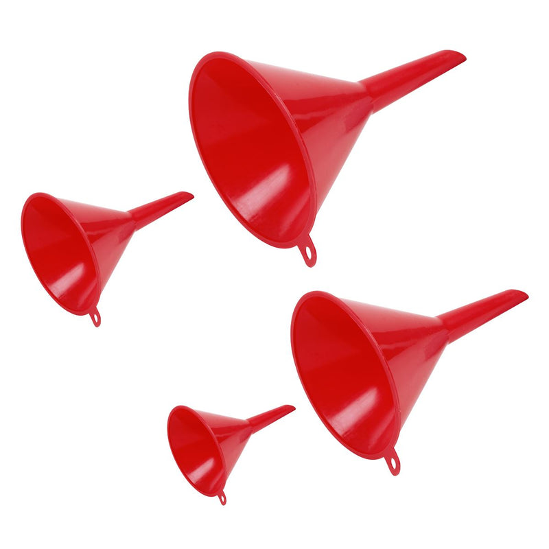 Sealey Small Funnel Set 4pc Economy Fixed Spout F92 Sealey - Dynamic Drive