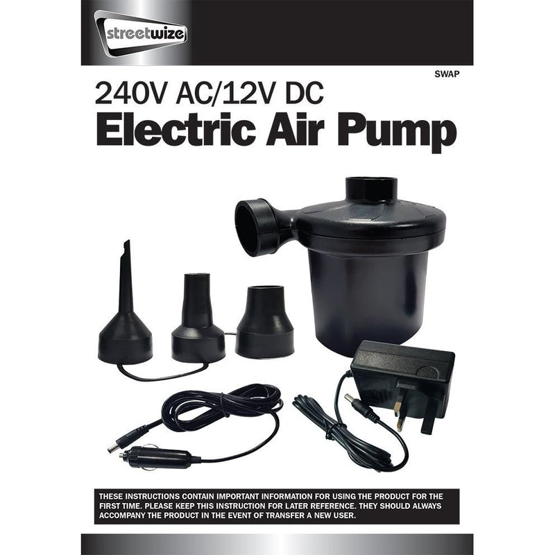 Streetwize 12V Electric Air Pump Streetwize - Dynamic Drive