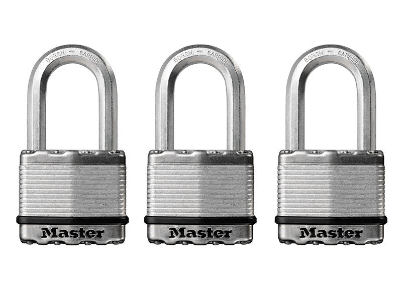 Master Lock Excell™ Laminated Steel 50mm Padlock - 38mm Shackle - Keyed Alike x 3 Master Lock - Dynamic Drive