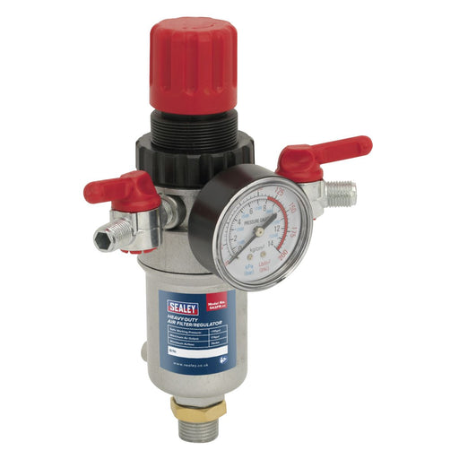 Sealey Heavy Duty Air Filter Regulator 1/2" Inlet 1/4" Outlet Water Trap SA2FR Sealey  - Dynamic Drive