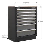 Sealey Modular 7 Drawer Cabinet 680mm APMS62 Sealey - Dynamic Drive